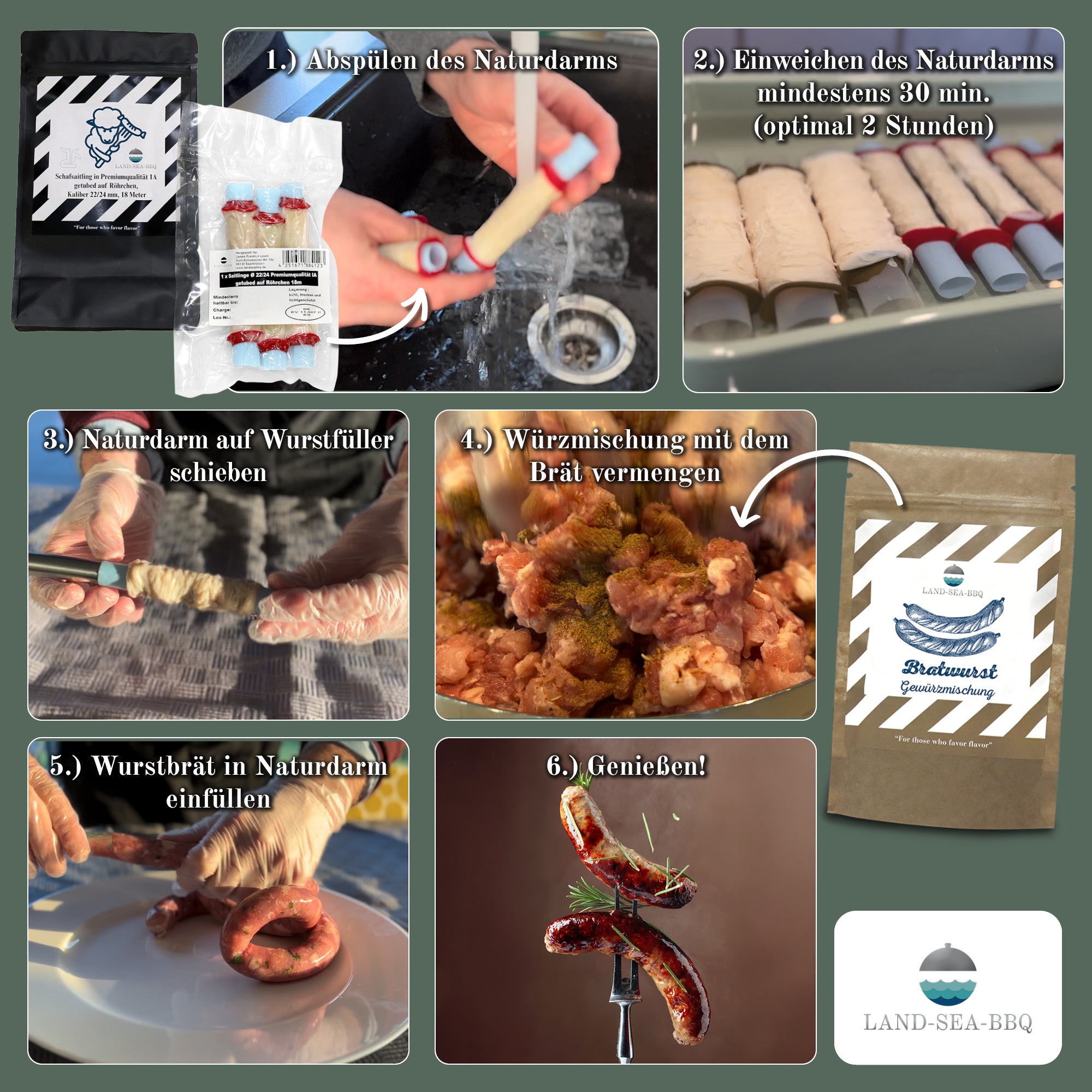 Schafsaitling 22/24 mm 18 Meter in Premiumqualität 1A getubed auf Röhrchen